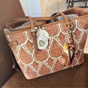 Spartina paisley bronze and pink tote! With custom scarf and tassel!